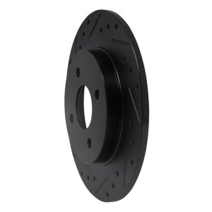 Ford Focus Brake Rotor (1) - Rear Left - R1 Concepts - Drilled & Slotted - Black - `02-`04